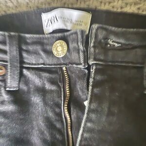 Zara Black Jeans with Tan Patch